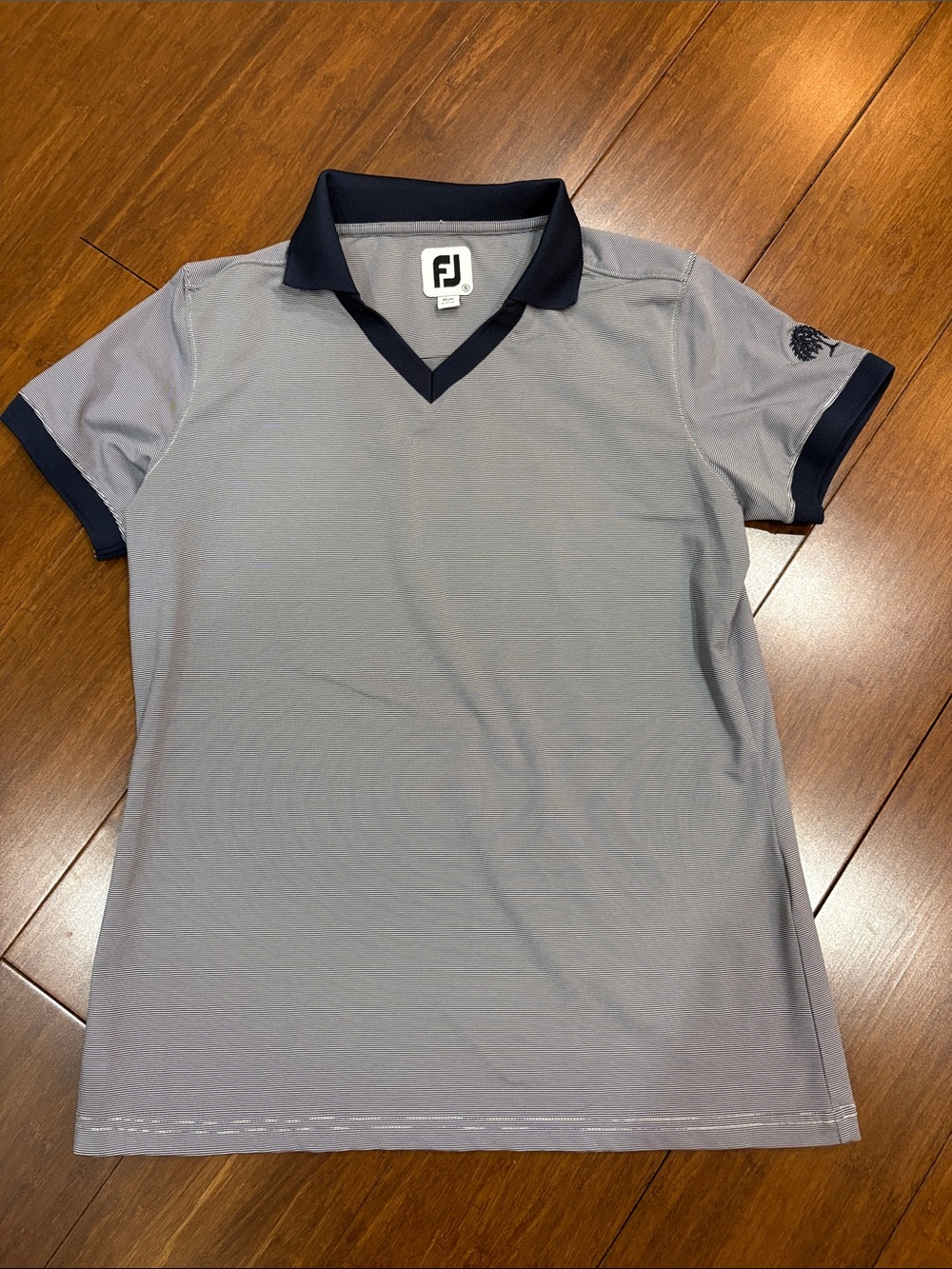 FootJoy ladies golf polo, navy and white, small